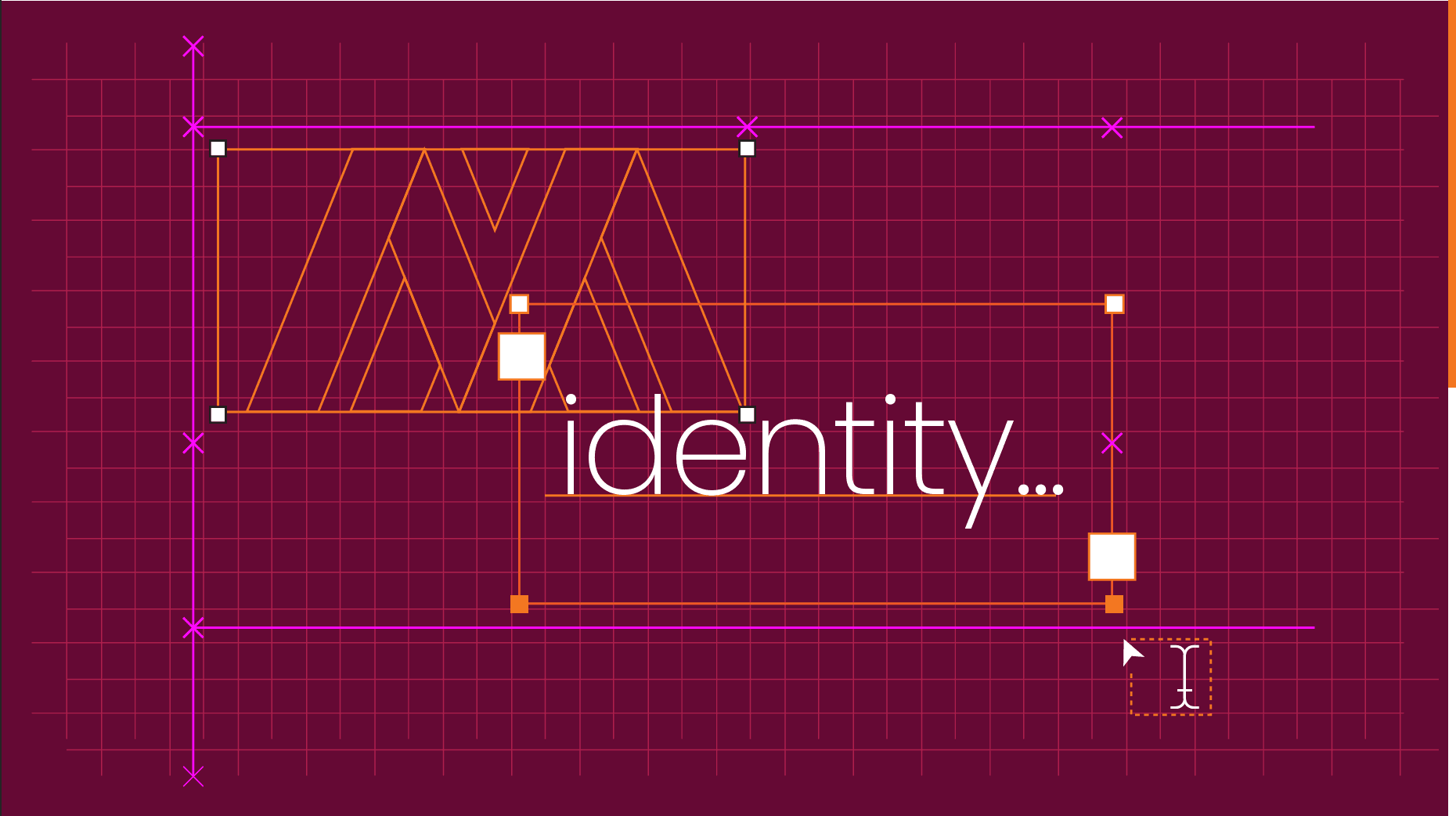 Mason Africa Group identity artwork: the Mason monogram under construction on a design grid